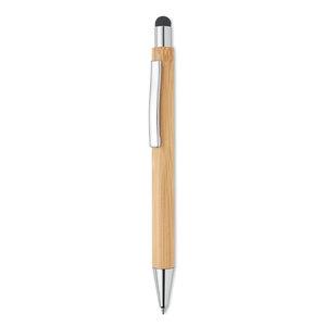 GiftRetail MO9945 - BAYBA Bambus stylus pen, blå blæk