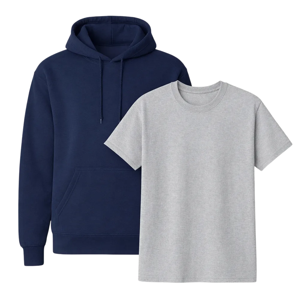 Gildan 2-Piece Pack: Heavy Blend Hoodie 18500 + Heavy Cotton T-Shirt 5000